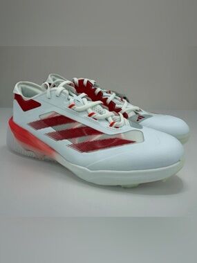 Adidas Adizero Impact TPU Men Size 12 Red White Baseball Cleats IH4729 NEW